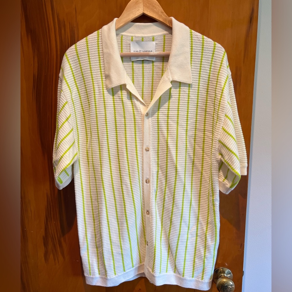 King & Tuckfield Stripe Camp Collar Shirt